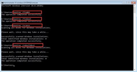 bootrec.exe /fixmbr|repair boot windows 10.